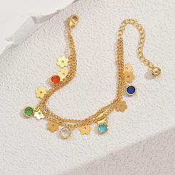 Brass Curb Chain Multi-strand Bracelets&nbsp;EC2222