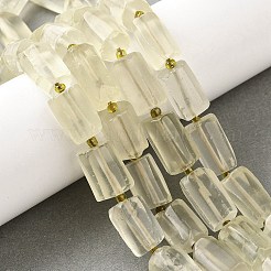 天然レモンクォーツ（加熱）ビーズ連売り  直方体の  シードビーズで  艶消し  14~15x8.5~9.5x8~9.5mm  穴：0.9~1mm  約24個/連  15.51~15.87''（39.4~40.3センチメートル）&nbsp;G-L552R-01
