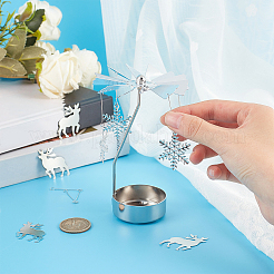 2 Sets 2 Style Stainless Steel Rotating Fairy Tealight Candle Holder&nbsp;DJEW-GF0001-20