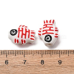 Handmade Printed Porcelain Beads&nbsp;PORC-F005-03B-01