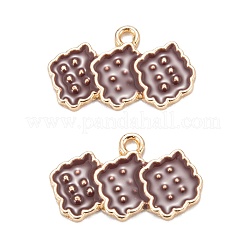 合金エナメルチャーム  ライトゴールド  クッキー  ミックスカラー  12x20.5x1.5mm  穴：1.5mm&nbsp;ENAM-O048-02KCG