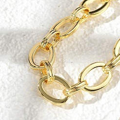 Brass Oval Link Chain Bracelets for Women Men&nbsp;BJEW-K273-10G
