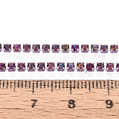 鉄ラインストーンカップチェーン  スプールで  カラフル  2x2x2mm  約29.99フィート（9.14m）/ロール&nbsp;CH-T006-05B-04-01