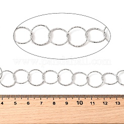 304ステンレススチールのテクスチャリングリンクチェーン  ハンダ付け  スプールで  ステンレス鋼色  13.5x1mm&nbsp;CHS-C018-10P