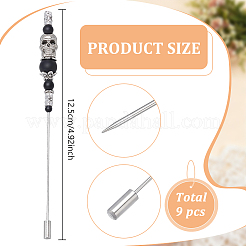 真鍮ブローチ9個  プラスチック模造パールと  プラチナ  125mm&nbsp;JEWB-BC00015
