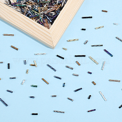ガラスツイストビューグルビーズ7490個  丸い穴  ミックスカラー  5~12x2mm  穴：0.5~0.9mm&nbsp;SEED-PA0001-27