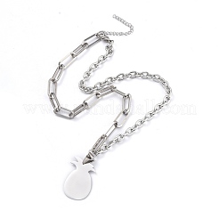 Non-Tarnish 304 Stainless Steel Paperclip Chains & Cable Chain Jewelry Sets&nbsp;SJEW-K153-54P