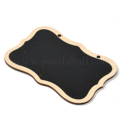 木製ミニ黒板の大きなペンダント  ブラック  長方形  60x85x2.3mm  穴：6mm&nbsp;FIND-XCP0003-52