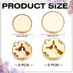 4Pcs 2 Styles Brass Cufflinks&nbsp;BUTT-ME0001-08