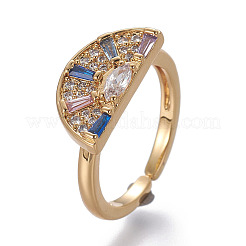 Brass Cubic Zirconia Cuff Rings&nbsp;LS-RJEW-O035-02G