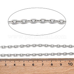 304ステンレススチールアズキチェーン  ハンダ付け  ステンレス鋼色  4x3x1mm&nbsp;CHS-M009-12P-07