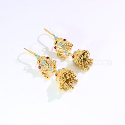 Vintage Ethnic Bell Brass Hoop Earrings&nbsp;LS-VD5879