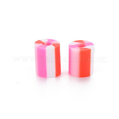 固定混合5スタイル手作りポリマークレイビーズ  コラム  ミックスカラー  5x3.5~7mm  穴：1.8mm&nbsp;CLAY-S096-012E