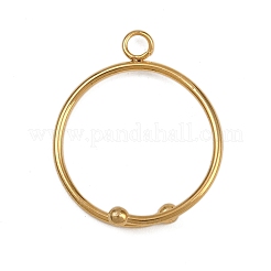 304ステンレススチールループリングベース  ゴールドカラー  4mm  穴：2.5mm  内径：18mm&nbsp;STAS-G363-13G-01
