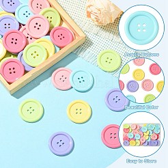 60Pcs 6 Colors Acrylic Buttons&nbsp;BUTT-CJ0001-03