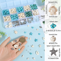 DIY Ocean Theme Synthetic Turquoise & Alloy Jewelry Making Findings Beads Kits&nbsp;DIY-SC0027-41