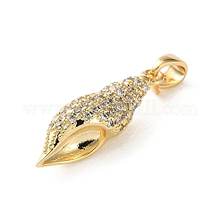 Brass Micro Pave Cubic Zirconia Pendants&nbsp;KK-P320-01B-G