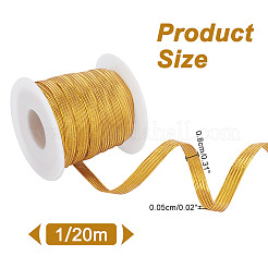 20mのスパークルフラットゴムバンド  ウェビング衣類縫製アクセサリー  ゴールデンロッド  8mm  約21.87ヤード（20m）/セット&nbsp;EC-AR0001-10B-02