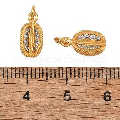 Brass Micro Pave Clear Cubic Zirconia Charms&nbsp;KK-F941-04G