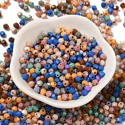 焼付塗装ガラスシードビーズ  双円錐形  ミックスカラー  4.5x4mm  穴：1mm  約5232個/ポンド&nbsp;SEED-C004-01R