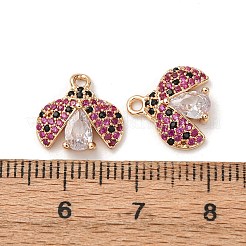 Brass Micro Pave Cubic Zirconia Pendants&nbsp;ZIRC-L105-08G