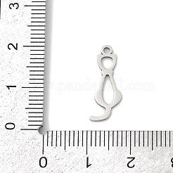 ステンレスペンダント201個  猫の形のチャーム  ステンレス鋼色  18x8x1mm  穴：1.4mm&nbsp;STAS-F316-22P-03