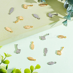 24Pcs 4 Style 304 Stainless Steel Pendants&nbsp;STAS-DC0010-14