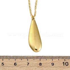 304 Stainless Steel Teardrop Pendant Cable Chain Necklaces for Women&nbsp;NJEW-A038-01G