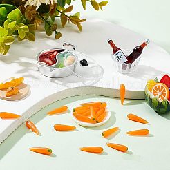 PVCニンジン30個  模造食品  食べ物を再生する  ドールハウスアクセサリー用  小道具の装飾のふりをする  ダークオレンジ  19~20x4~5mm&nbsp;AJEW-OC0003-14