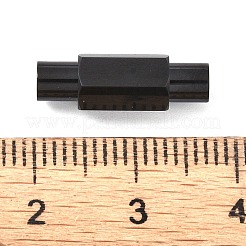 イオンプレーティング（IP）滑らかな304ステンレス鋼のマグネット留め具、接着端付き  コラム  多面カット  ブラック  16.5x6x5.5mm  穴：3mm&nbsp;STAS-H402-63B-3MM