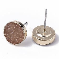 Electroplate Druzy Resin Stud Earrings&nbsp;RESI-S383-029E