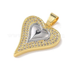 Two Tone Brass Micro Pave Clear Cubic Zirconia Pendants&nbsp;KK-L268-025G-02