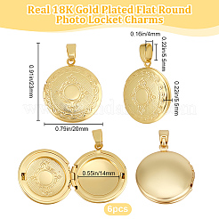 6Pcs Brass Locket Pendants&nbsp;KK-BBC0015-48