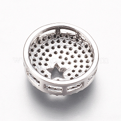 Brass Micro Pave Cubic Zirconia Pendants&nbsp;ZIRC-G139-50A-P