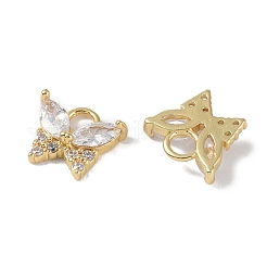 Rack Plating Brass Micro Pave CLear Cubic Zirconia Charms&nbsp;KK-E110-10G