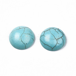 Craft Findings Dyed Synthetic Turquoise Gemstone Flat Back Dome Cabochons&nbsp;TURQ-S266-16mm-01