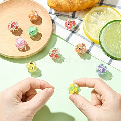 10Pcs 10 Colors Fruit Round Resin Beads&nbsp;RESI-CJ0004-94