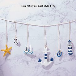 Hanging Resin Pendant Decorations&nbsp;AJEW-PH0017-31-WH