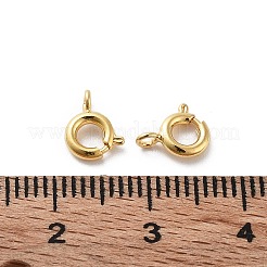 真鍮のスプリングリングの留め金  18KGP本金メッキ  9x6.5x1.5mm  穴：1.4mm&nbsp;KK-G479-01A-G