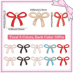 50Pcs 5 Colors Alloy Enamel Pendants&nbsp;ENAM-SC0006-46