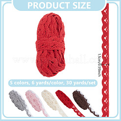 30 Yards 5 Colors Cotton Braided Wavy Lace Ribbon&nbsp;OCOR-NB0002-26