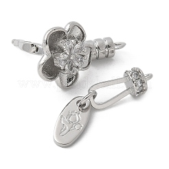 Brass Micro Pave Cubic Zirconia Fold Over Clasps&nbsp;KK-U052-12P