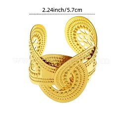 鉄のような質感の女性用カフバングル  ライトゴールド  内径：2.24インチ（5.7cm）&nbsp;WGA7214-01