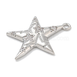 Rack Plating Brass Micro Pave Cubic Zirconia Pendants&nbsp;KK-L224-015P