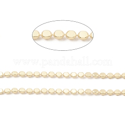 Brass Flat Round Beaded Ball Chains&nbsp;CHC-M025-53G