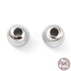 925スターリングシルバービーズ  キャッツアイビーズ  波形ビーズ  ラウンド  プラチナ  5x4.5mm  穴：1.8mm&nbsp;STER-K173-01B-P