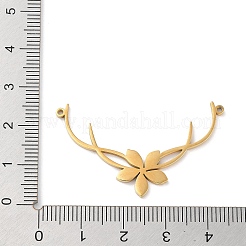 304ステンレスペンダント  ウェーブチャーム  ゴールドカラー  花  22x40.5x1mm  穴：1.2mm&nbsp;STAS-G319-01G