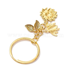 Sunflower & Bee Alloy Keychains&nbsp;KEYC-JKC01061