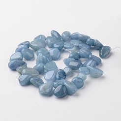 ナゲッツ染めの天然白翡翠ビーズ連売り  12~16x8~13x6~8mm  穴：1mm  約53個/連  15.3インチ&nbsp;G-M341-40