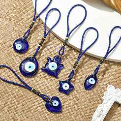 Evil Eye Lampwork Pendant Decorations&nbsp;HJEW-JM01274